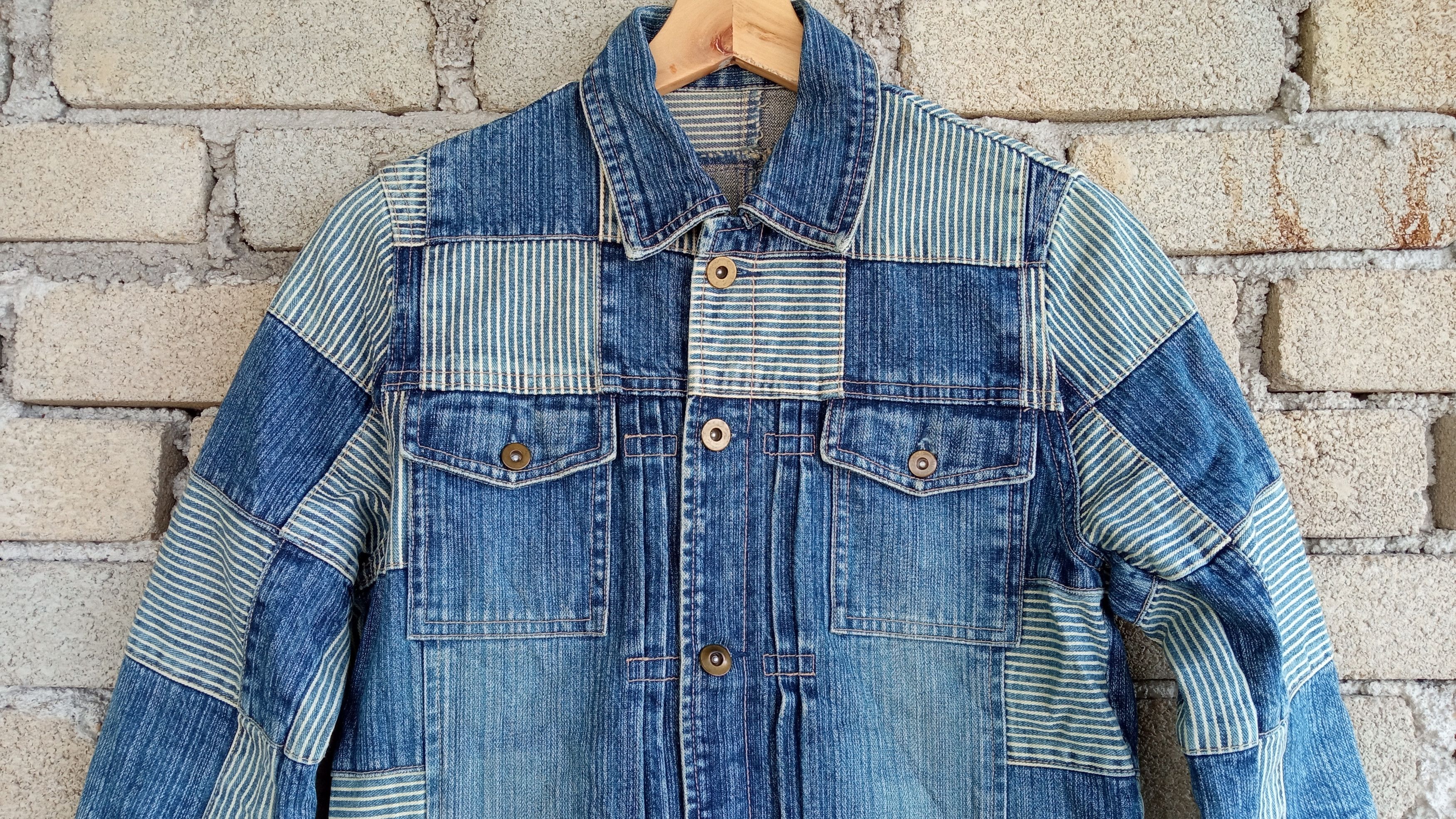 Indigo × Japanese Brand × Vintage 🔥🔥Call The Tune Indigo Patchwork Denim Trucker Jacket Size US S / EU 44-46 / 1 - 9 Thumbnail