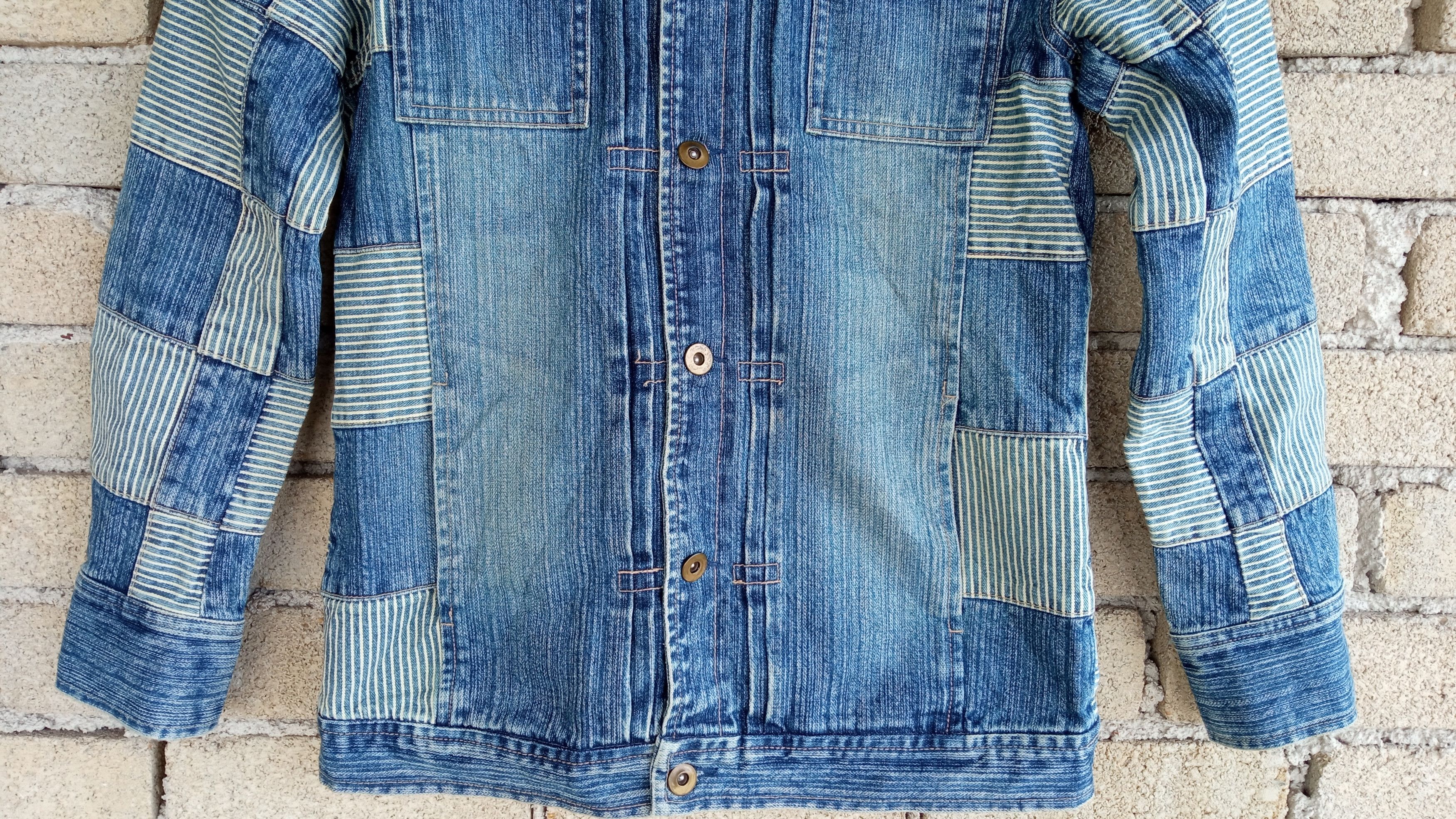 Indigo × Japanese Brand × Vintage 🔥🔥Call The Tune Indigo Patchwork Denim Trucker Jacket Size US S / EU 44-46 / 1 - 10 Thumbnail