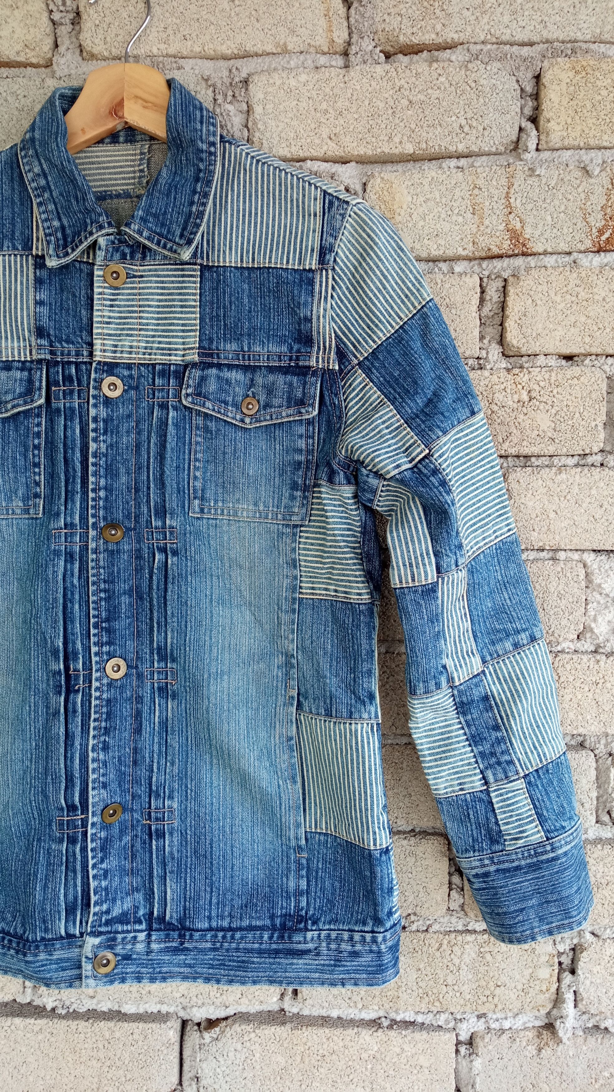 Indigo × Japanese Brand × Vintage 🔥🔥Call The Tune Indigo Patchwork Denim Trucker Jacket Size US S / EU 44-46 / 1 - 5 Thumbnail