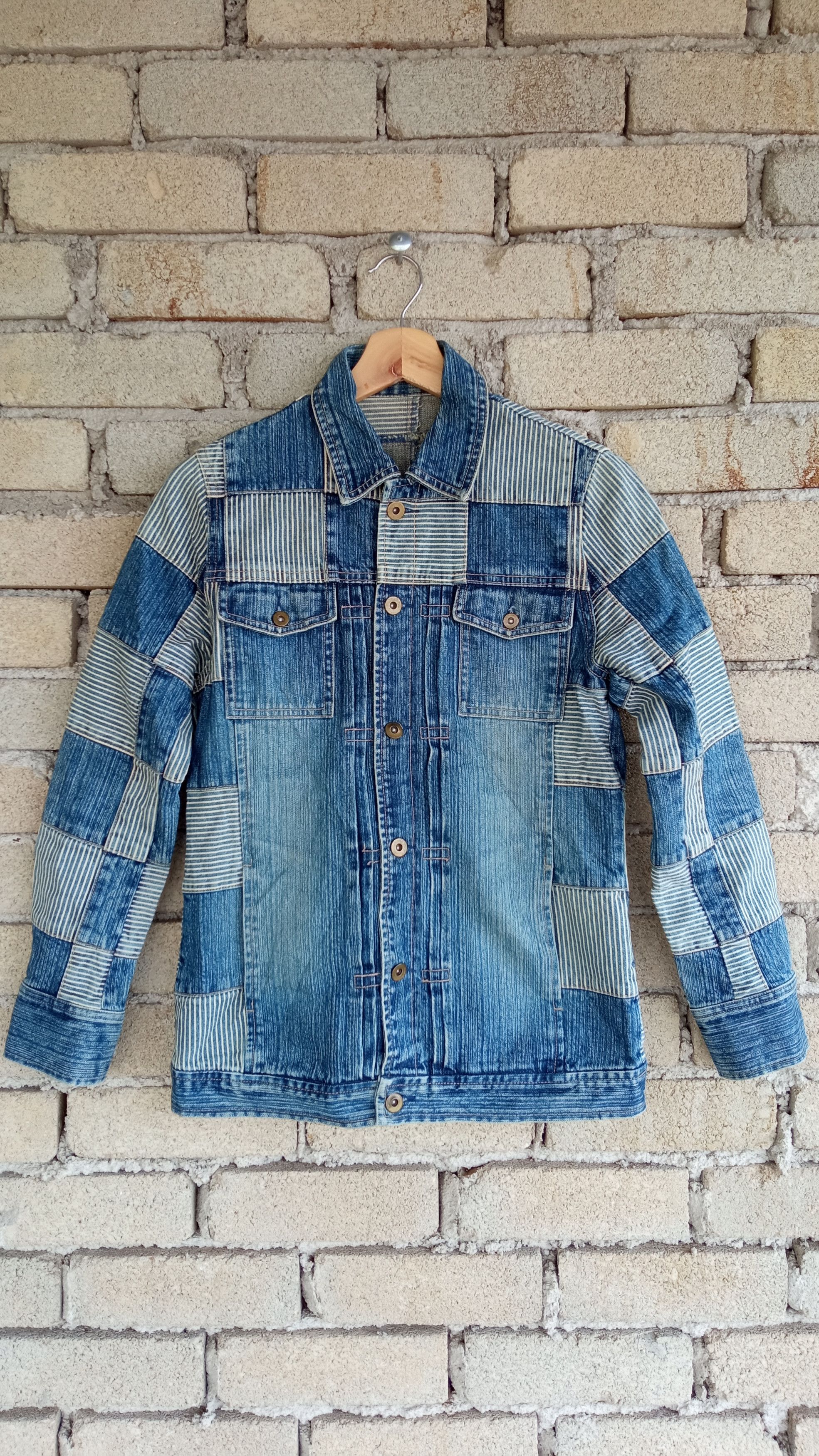 Indigo × Japanese Brand × Vintage 🔥🔥Call The Tune Indigo Patchwork Denim Trucker Jacket Size US S / EU 44-46 / 1 - 1 Thumbnail
