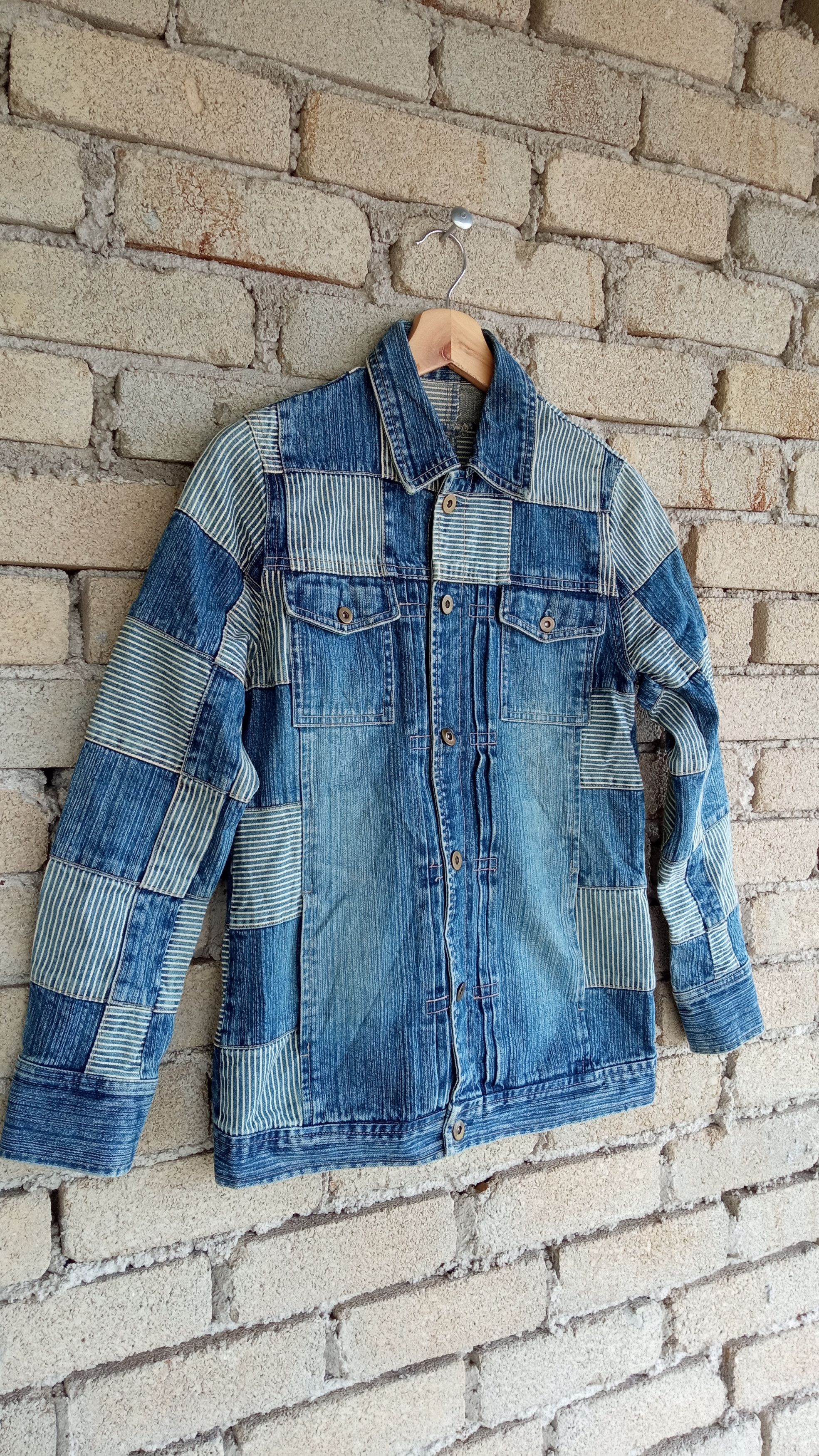 Indigo × Japanese Brand × Vintage 🔥🔥Call The Tune Indigo Patchwork Denim Trucker Jacket Size US S / EU 44-46 / 1 - 2 Thumbnail