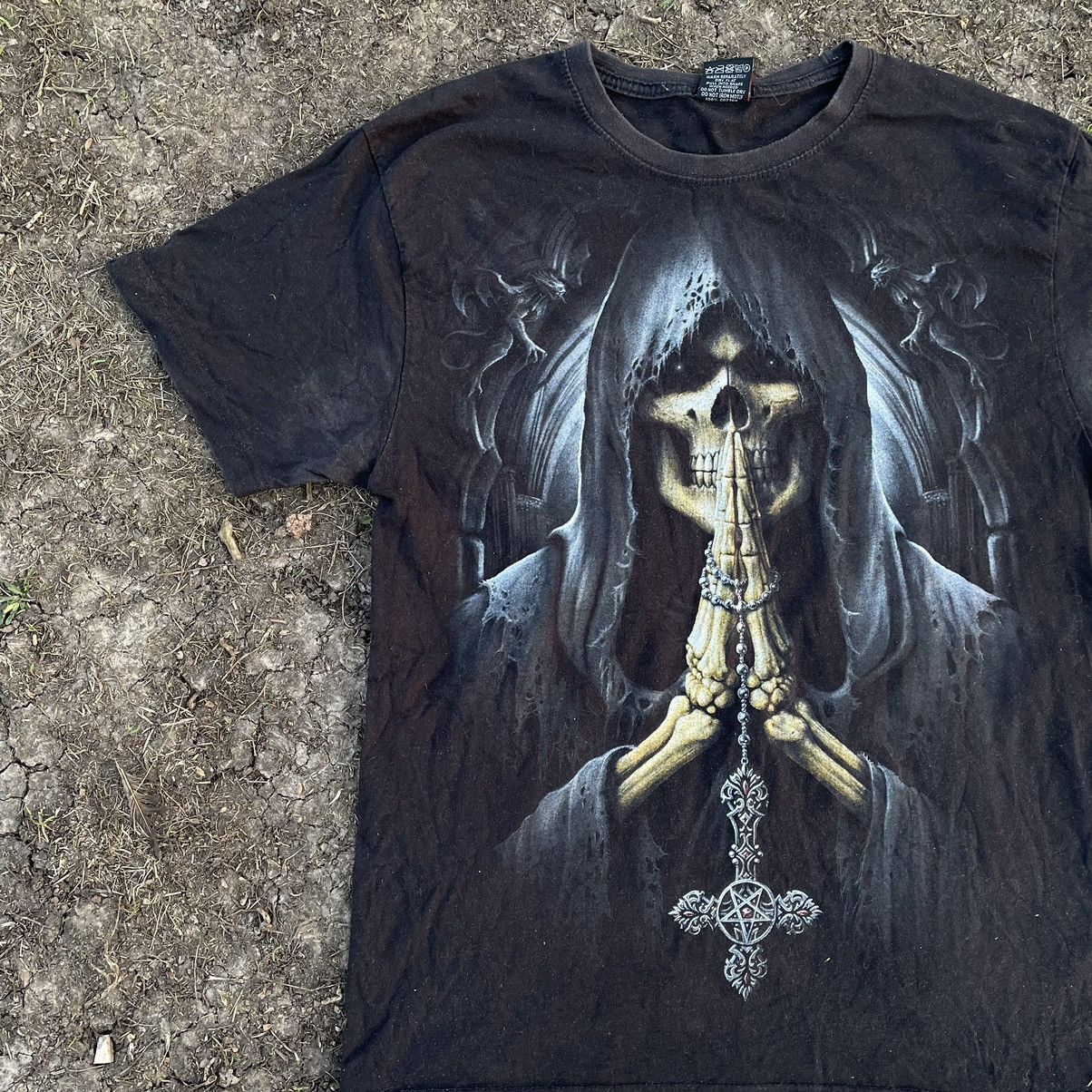 Vintage Vintage 90s Graphic Tee Skull Cross Goth Vamp Black Swag M Size US M / EU 48-50 / 2 - 4 Thumbnail