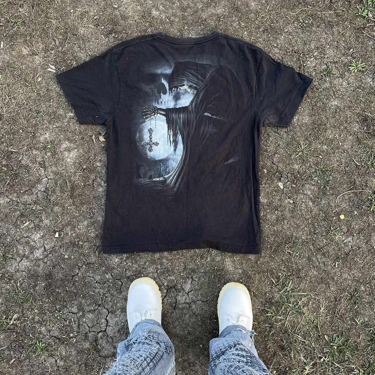 Vintage Vintage 90s Graphic Tee Skull Cross Goth Vamp Black Swag M Size US M / EU 48-50 / 2 - 6 Thumbnail