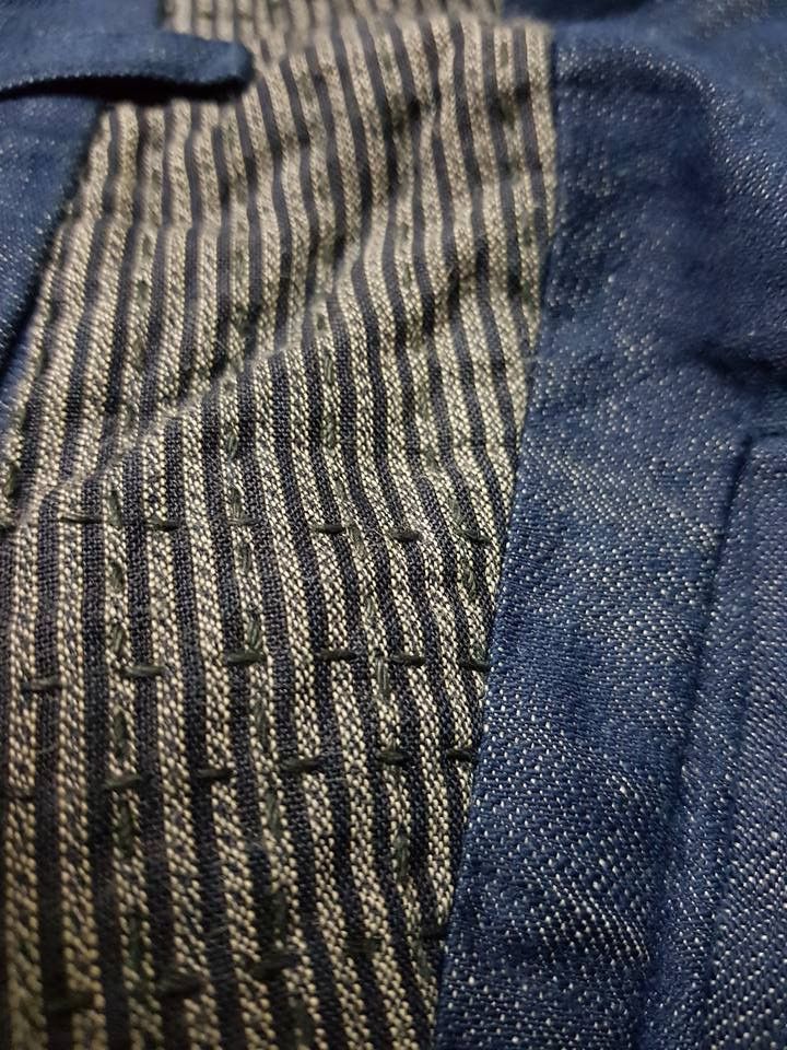 Blue Blue Japan × Indigo × Japanese Brand Pure Indigo, Blue Blue Japan Sashiko Pants Size US 32 / EU 48 - 10 Thumbnail