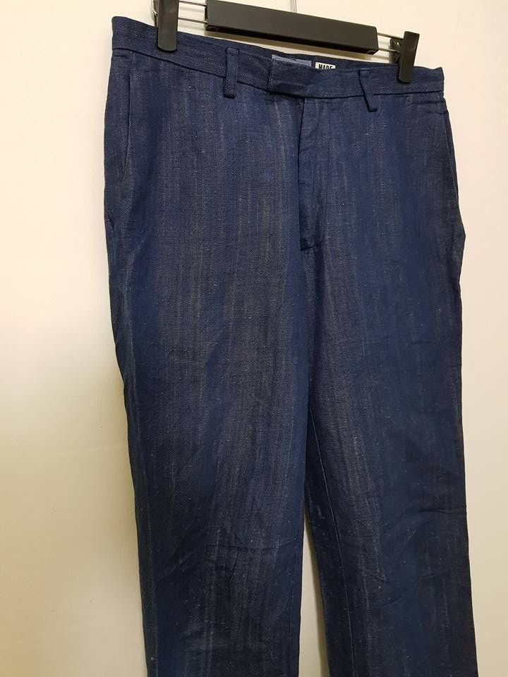 Blue Blue Japan × Indigo × Japanese Brand Pure Indigo, Blue Blue Japan Sashiko Pants Size US 32 / EU 48 - 6 Thumbnail