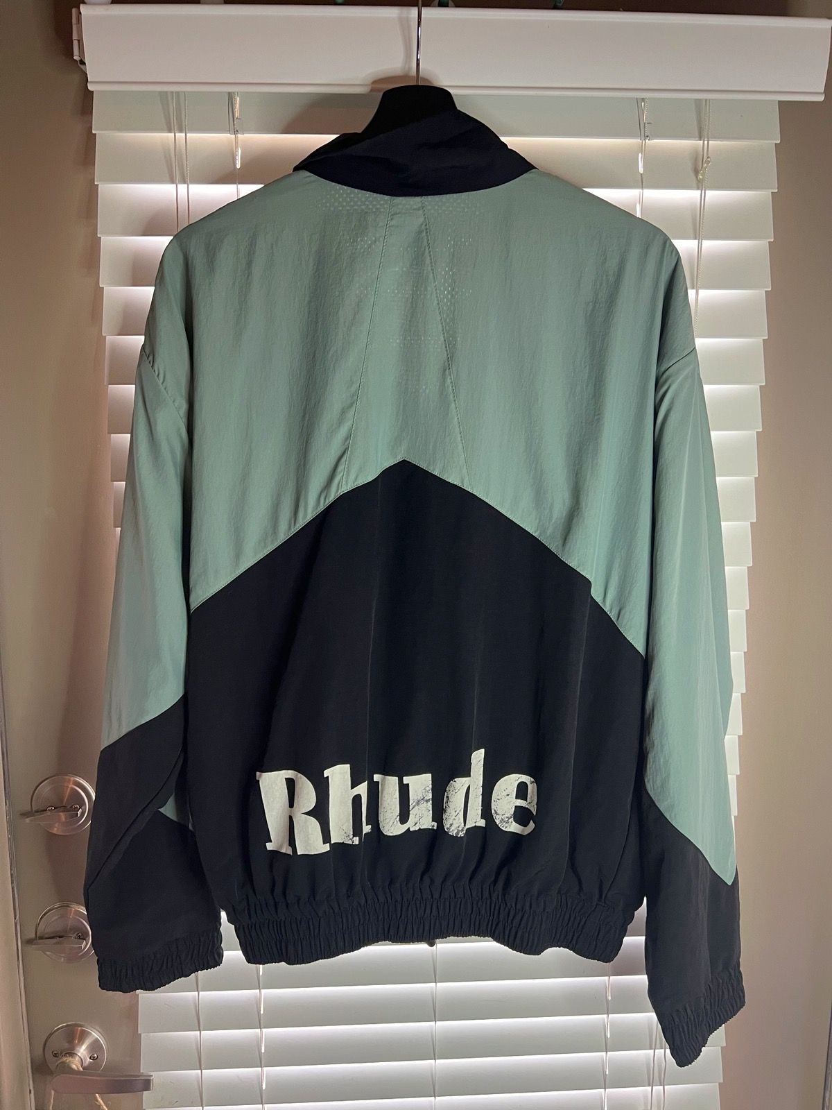 Pre-owned Rhude Paneled Track Jacket In Black/teal