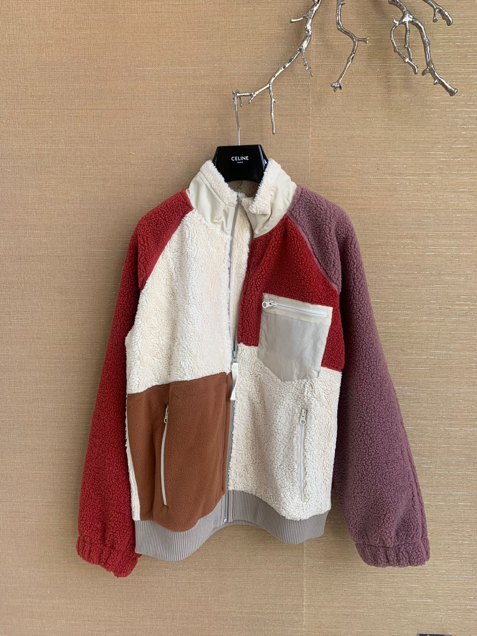 Patcheork Shaggy Fleece in Multicolor