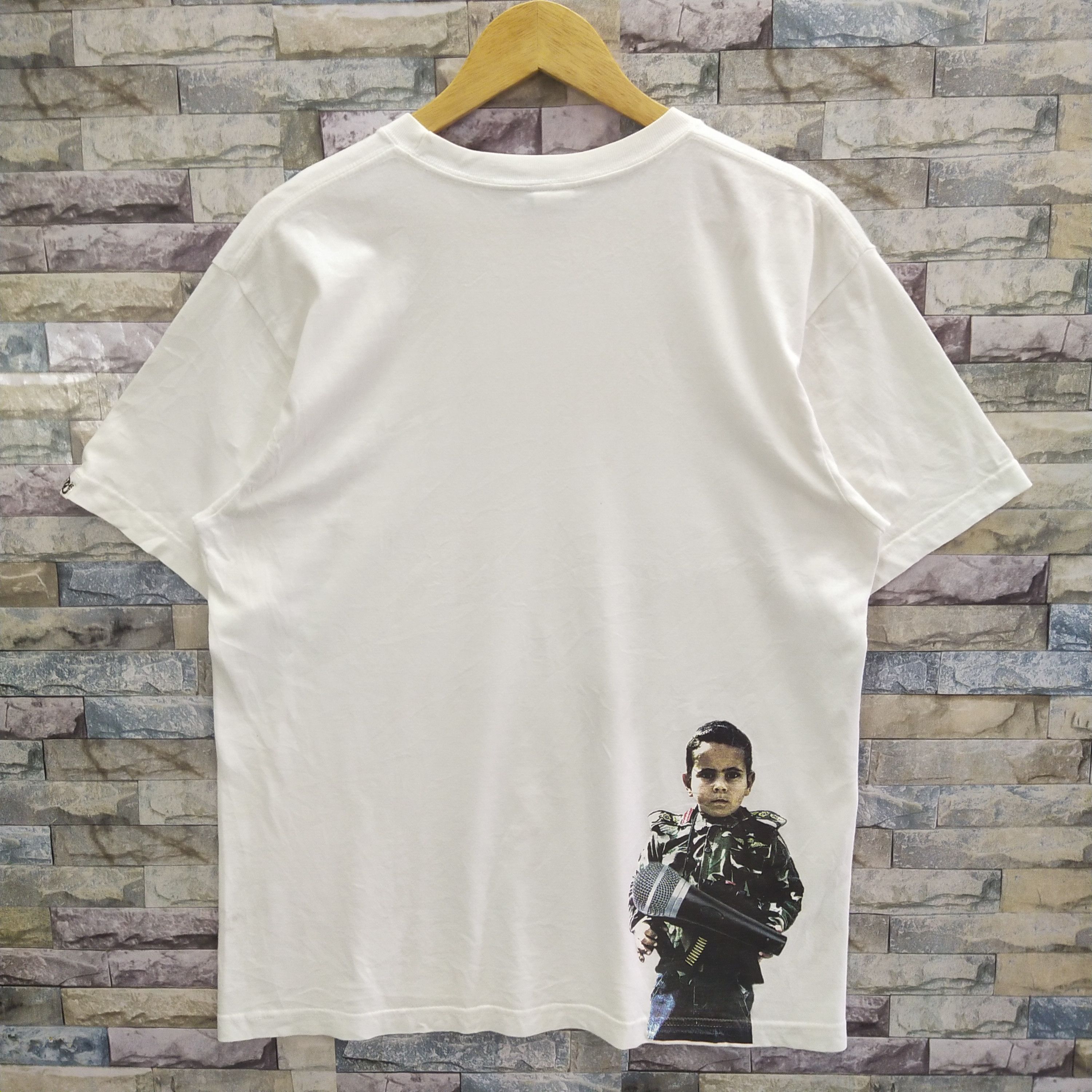 ANDSUNS × Japanese Brand Andsuns Wording Shirt With Photo Of Kids Wearing Soldier Sut Size US L / EU 52-54 / 3 - 1 Thumbnail