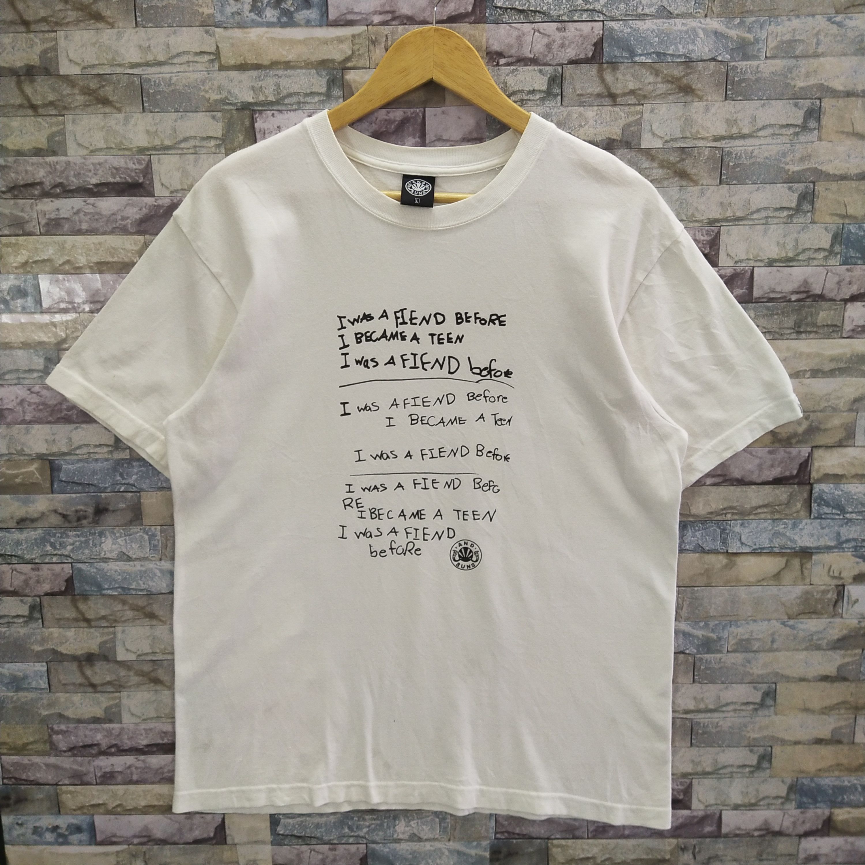 ANDSUNS × Japanese Brand Andsuns Wording Shirt With Photo Of Kids Wearing Soldier Sut Size US L / EU 52-54 / 3 - 2 Thumbnail
