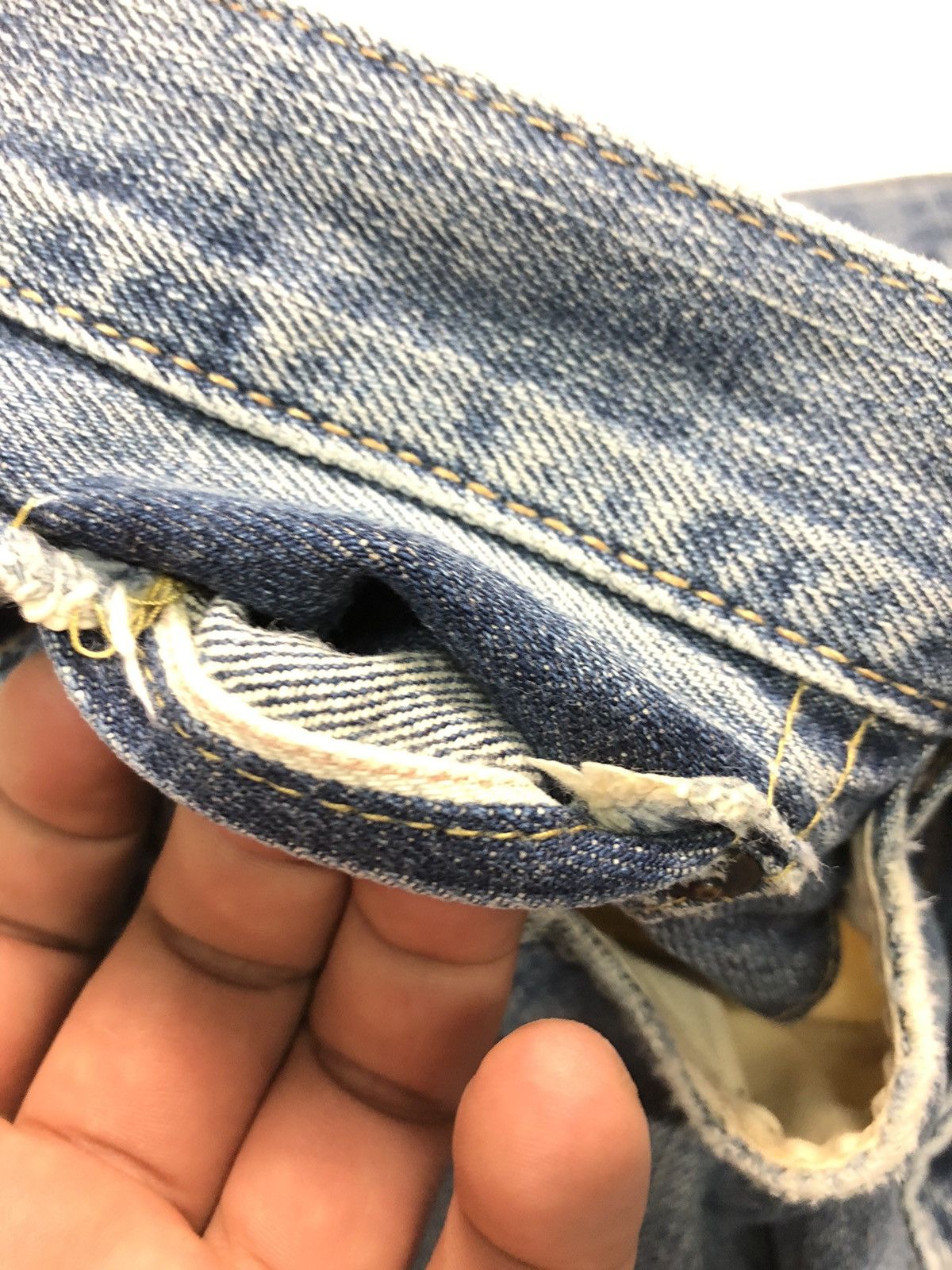 Edwin × Salvage × Vintage VINTAGE EDWIN SELVEDGE BLUE WASH DENIM Size US 30 / EU 46 - 4 Thumbnail
