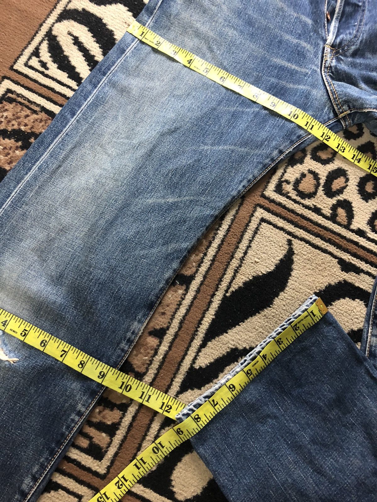 Edwin × Vintage VINTAGE SELVEDGE EDWIN 505x DISTRESSED GRUNGE DENIM Size US 29 - 17 Thumbnail