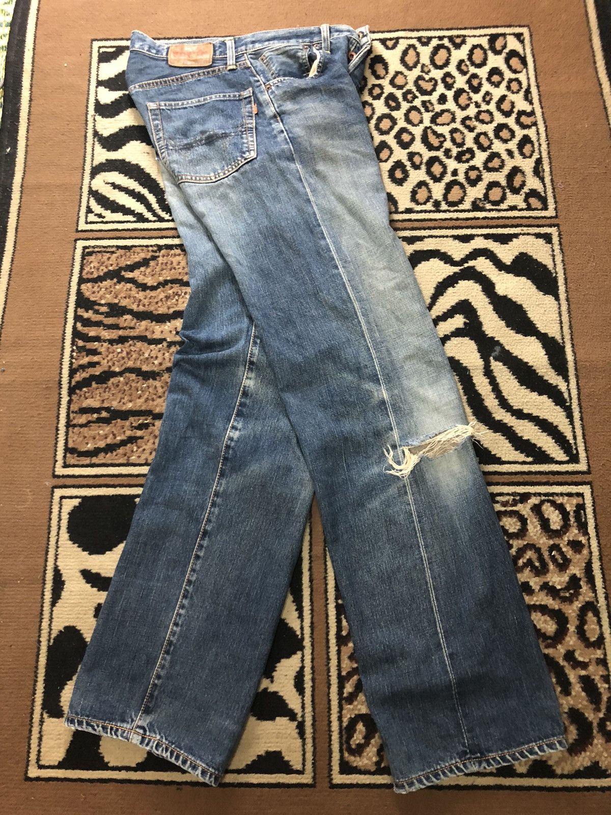 Edwin × Vintage VINTAGE SELVEDGE EDWIN 505x DISTRESSED GRUNGE DENIM Size US 29 - 14 Thumbnail