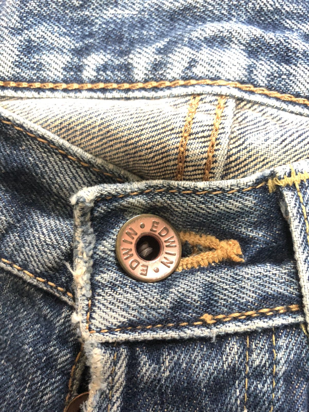 Edwin × Vintage VINTAGE SELVEDGE EDWIN 505x DISTRESSED GRUNGE DENIM Size US 29 - 5 Thumbnail