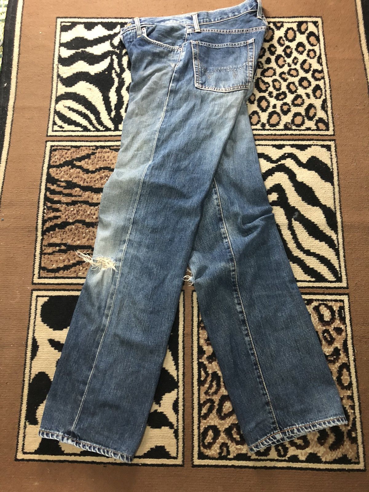 Edwin × Vintage VINTAGE SELVEDGE EDWIN 505x DISTRESSED GRUNGE DENIM Size US 29 - 13 Thumbnail