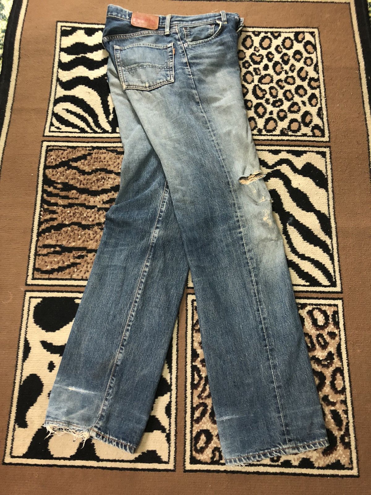 Edwin × Vintage VINTAGE SELVEDGE EDWIN505x BLUE WASH DISTRESED GRUNGE DENIM Size US 28 / EU 44 - 14 Thumbnail