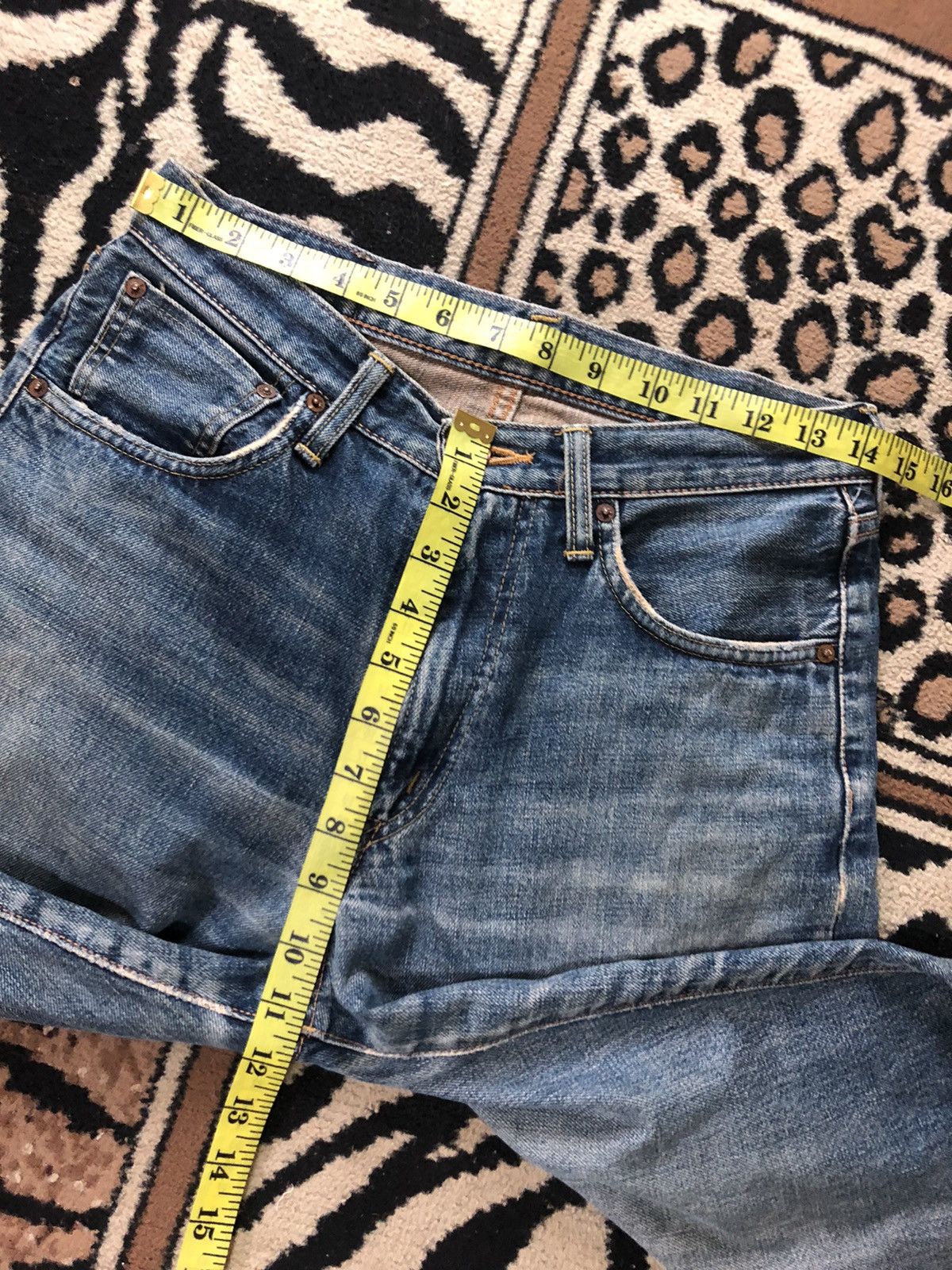 Edwin × Vintage VINTAGE SELVEDGE EDWIN505x BLUE WASH DISTRESED GRUNGE DENIM Size US 28 / EU 44 - 15 Thumbnail