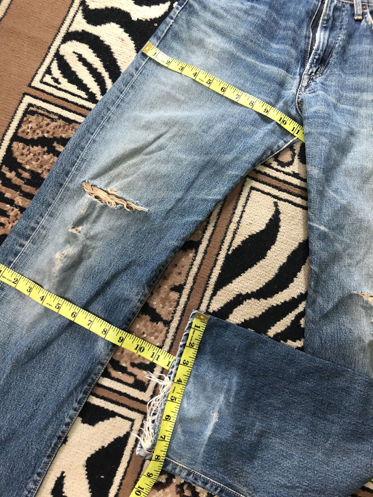 Edwin × Vintage VINTAGE SELVEDGE EDWIN505x BLUE WASH DISTRESED GRUNGE DENIM Size US 28 / EU 44 - 17 Thumbnail