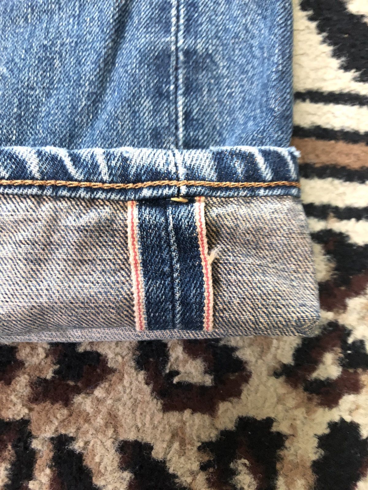 Edwin × Vintage VINTAGE SELVEDGE EDWIN505x BLUE WASH DISTRESED GRUNGE DENIM Size US 28 / EU 44 - 3 Thumbnail