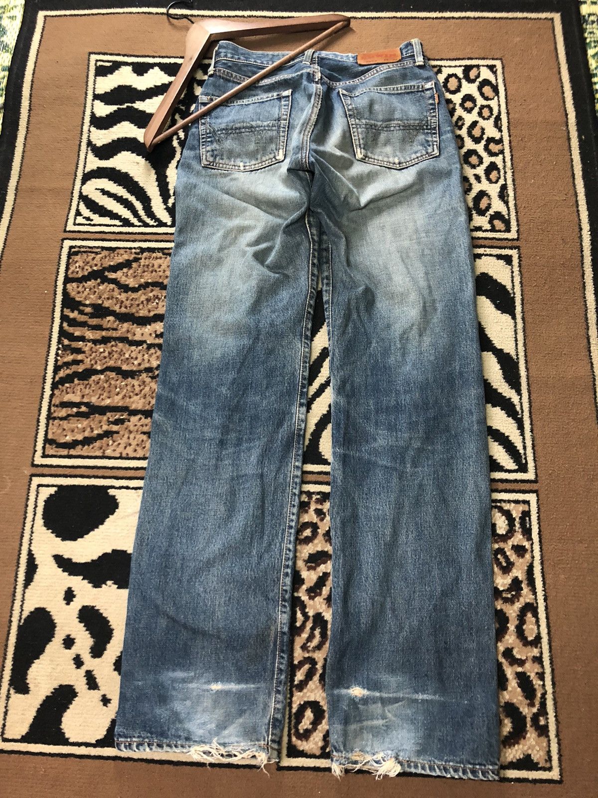 Edwin × Vintage VINTAGE SELVEDGE EDWIN505x BLUE WASH DISTRESED GRUNGE DENIM Size US 28 / EU 44 - 9 Thumbnail