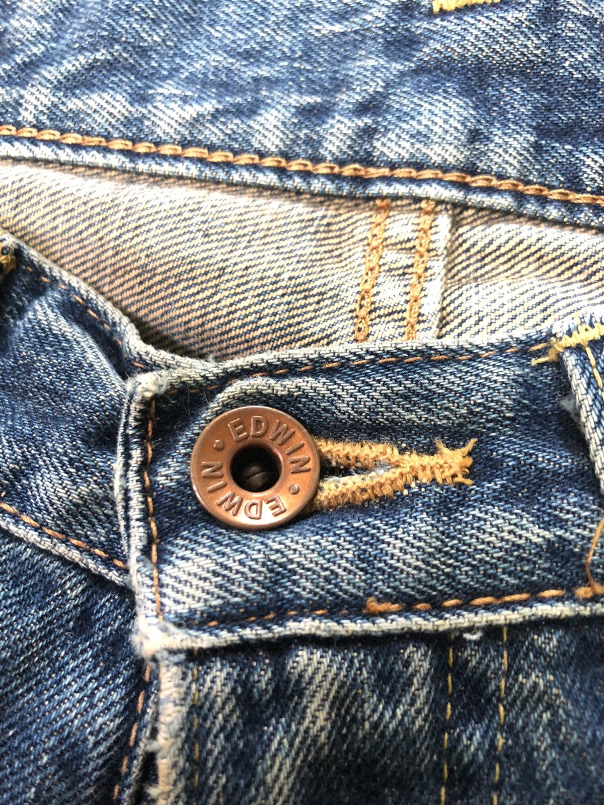 Edwin × Vintage VINTAGE SELVEDGE EDWIN505x BLUE WASH DISTRESED GRUNGE DENIM Size US 28 / EU 44 - 5 Thumbnail
