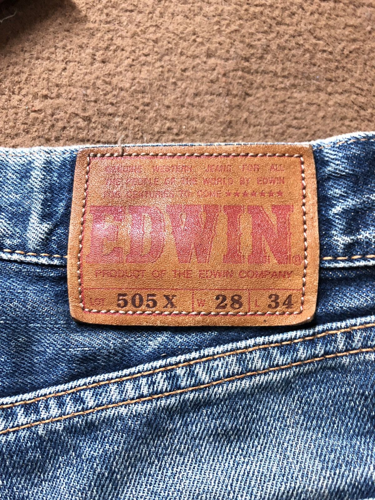 Edwin × Vintage VINTAGE SELVEDGE EDWIN505x BLUE WASH DISTRESED GRUNGE DENIM Size US 28 / EU 44 - 11 Thumbnail