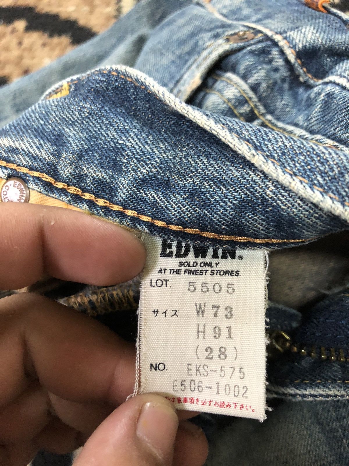 Edwin × Vintage VINTAGE SELVEDGE EDWIN505x BLUE WASH DISTRESED GRUNGE DENIM Size US 28 / EU 44 - 7 Thumbnail