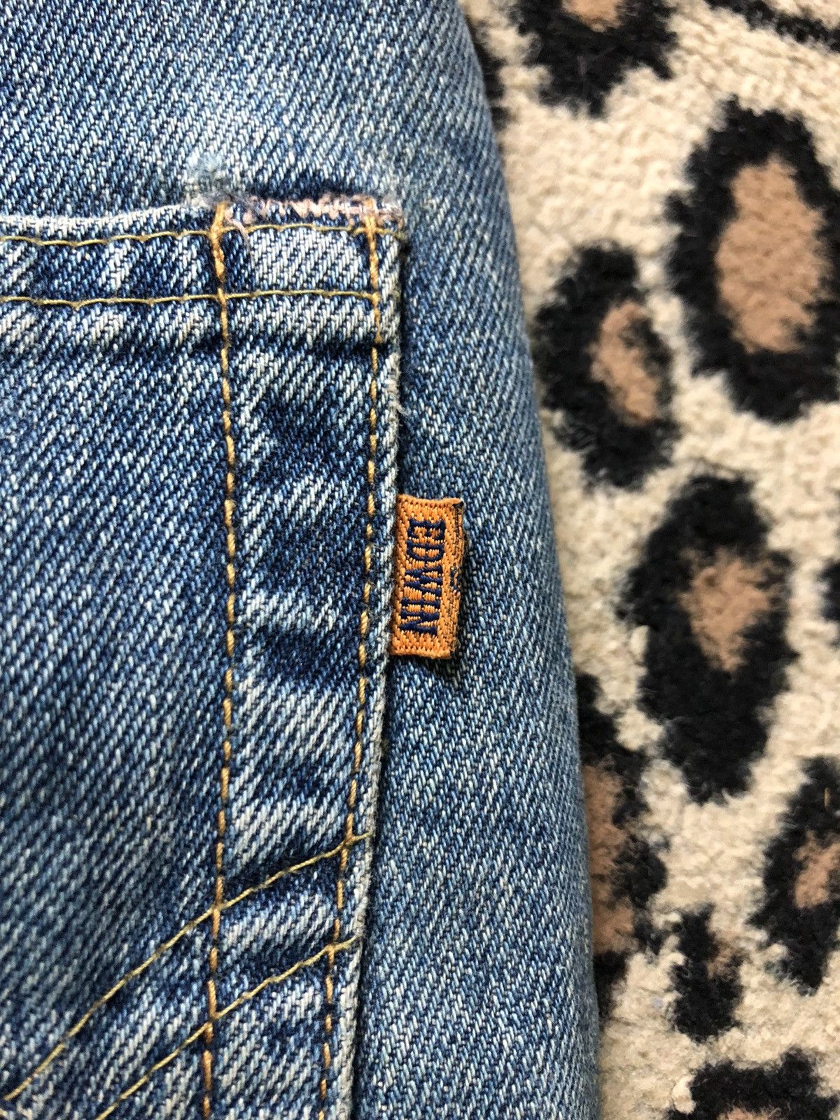 Edwin × Vintage VINTAGE SELVEDGE EDWIN505x BLUE WASH DISTRESED GRUNGE DENIM Size US 30 / EU 46 - 12 Thumbnail