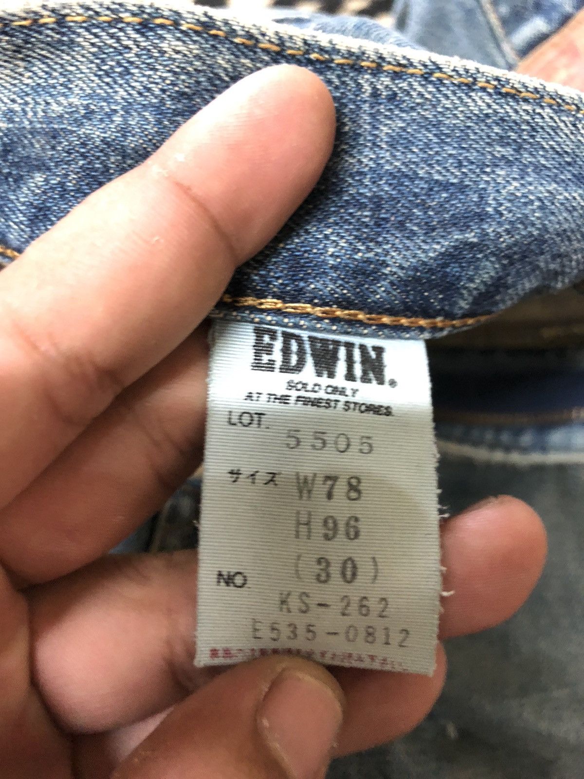 Edwin × Vintage VINTAGE SELVEDGE EDWIN505x BLUE WASH DISTRESED GRUNGE DENIM Size US 30 / EU 46 - 7 Thumbnail