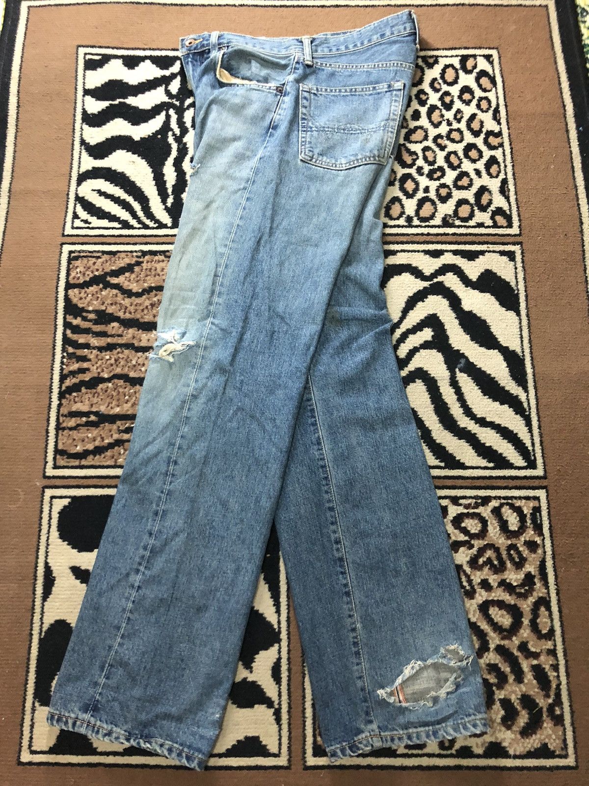 Edwin × Vintage VINTAGE SELVEDGE EDWIN505x BLUE WASH DISTRESED GRUNGE DENIM Size US 30 / EU 46 - 13 Thumbnail