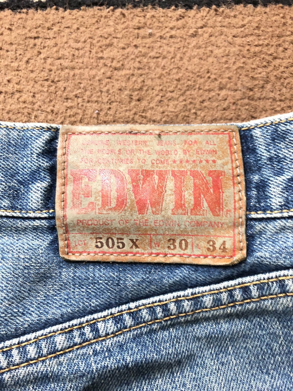 Edwin × Vintage VINTAGE SELVEDGE EDWIN505x BLUE WASH DISTRESED GRUNGE DENIM Size US 30 / EU 46 - 11 Thumbnail