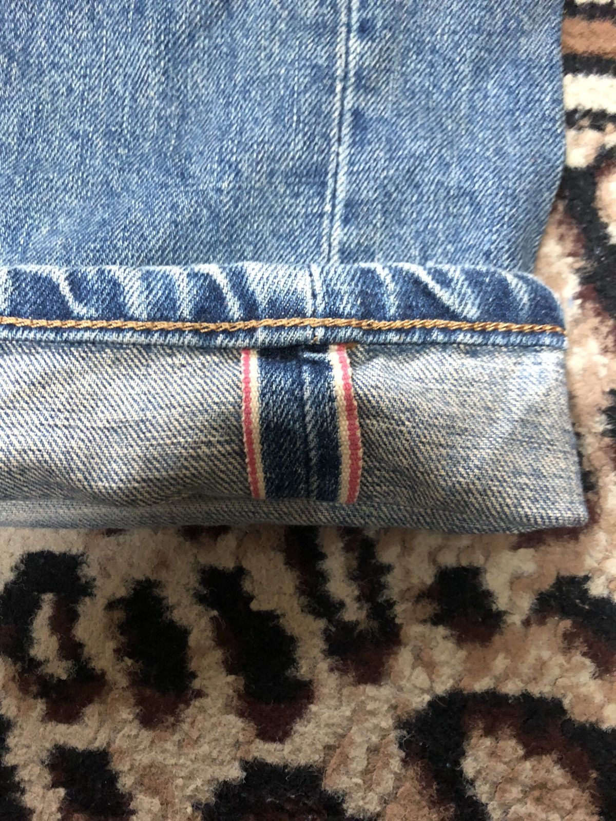 Edwin × Vintage VINTAGE SELVEDGE EDWIN505x BLUE WASH DISTRESED GRUNGE DENIM Size US 30 / EU 46 - 3 Thumbnail