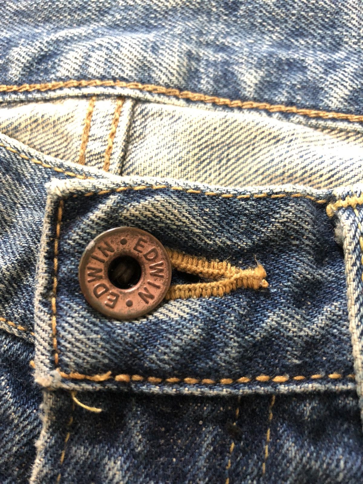 Edwin × Vintage VINTAGE SELVEDGE EDWIN505x BLUE WASH DISTRESED GRUNGE DENIM Size US 30 / EU 46 - 5 Thumbnail