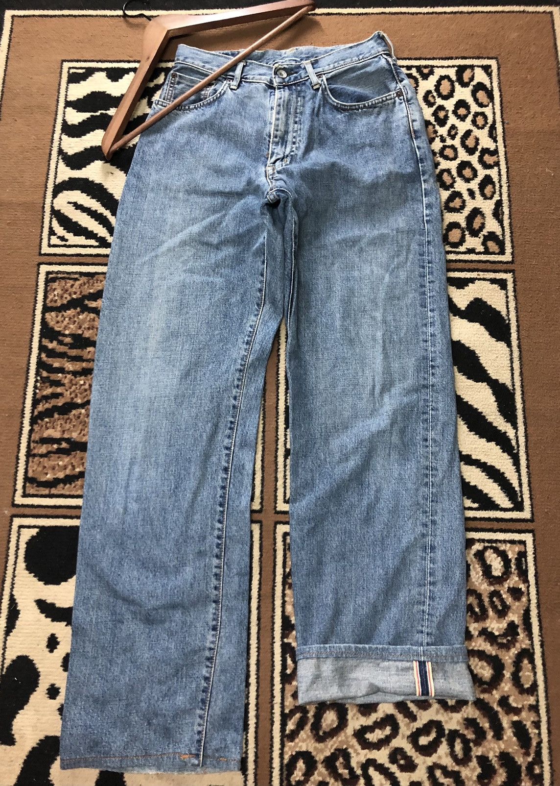 Japanese Brand × Salvage VINTAGE SELVEDGE SOMETHING BLUE WASH DISTRESSED DENIM Size US 28 / EU 44 - 1 Thumbnail