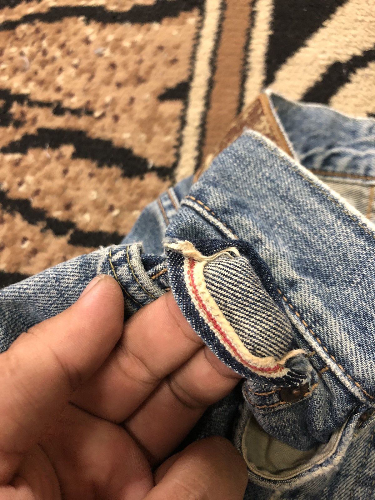Japanese Brand × Salvage VINTAGE SELVEDGE SOMETHING BLUE WASH DISTRESSED DENIM Size US 28 / EU 44 - 4 Thumbnail