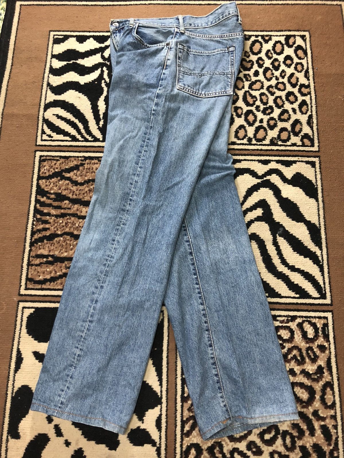 Japanese Brand × Salvage VINTAGE SELVEDGE SOMETHING BLUE WASH DISTRESSED DENIM Size US 28 / EU 44 - 14 Thumbnail