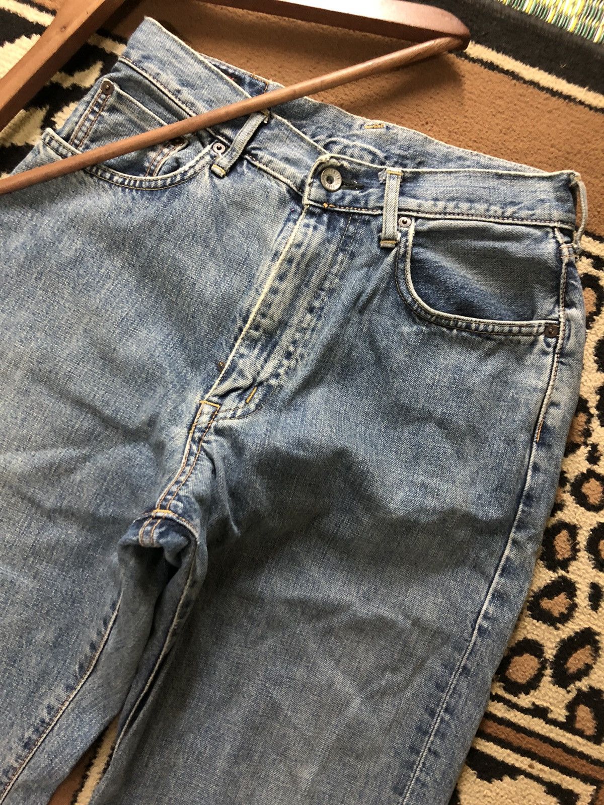Japanese Brand × Salvage VINTAGE SELVEDGE SOMETHING BLUE WASH DISTRESSED DENIM Size US 28 / EU 44 - 2 Thumbnail