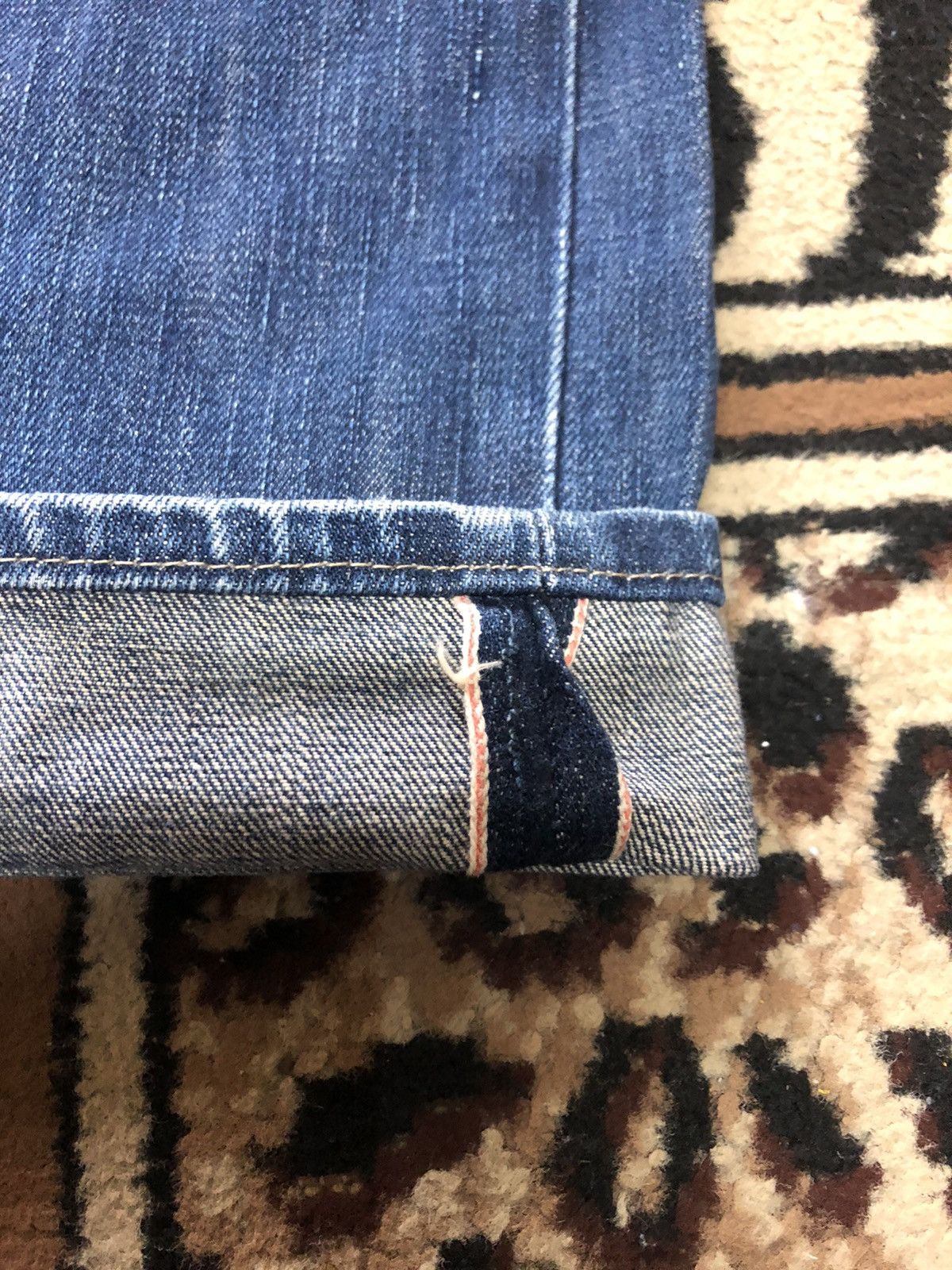 Edwin × Vintage VINTAGE SELVEDGE EDWIN 505x BLUE WASH DISTRESSED DENIM Size US 29 - 3 Thumbnail