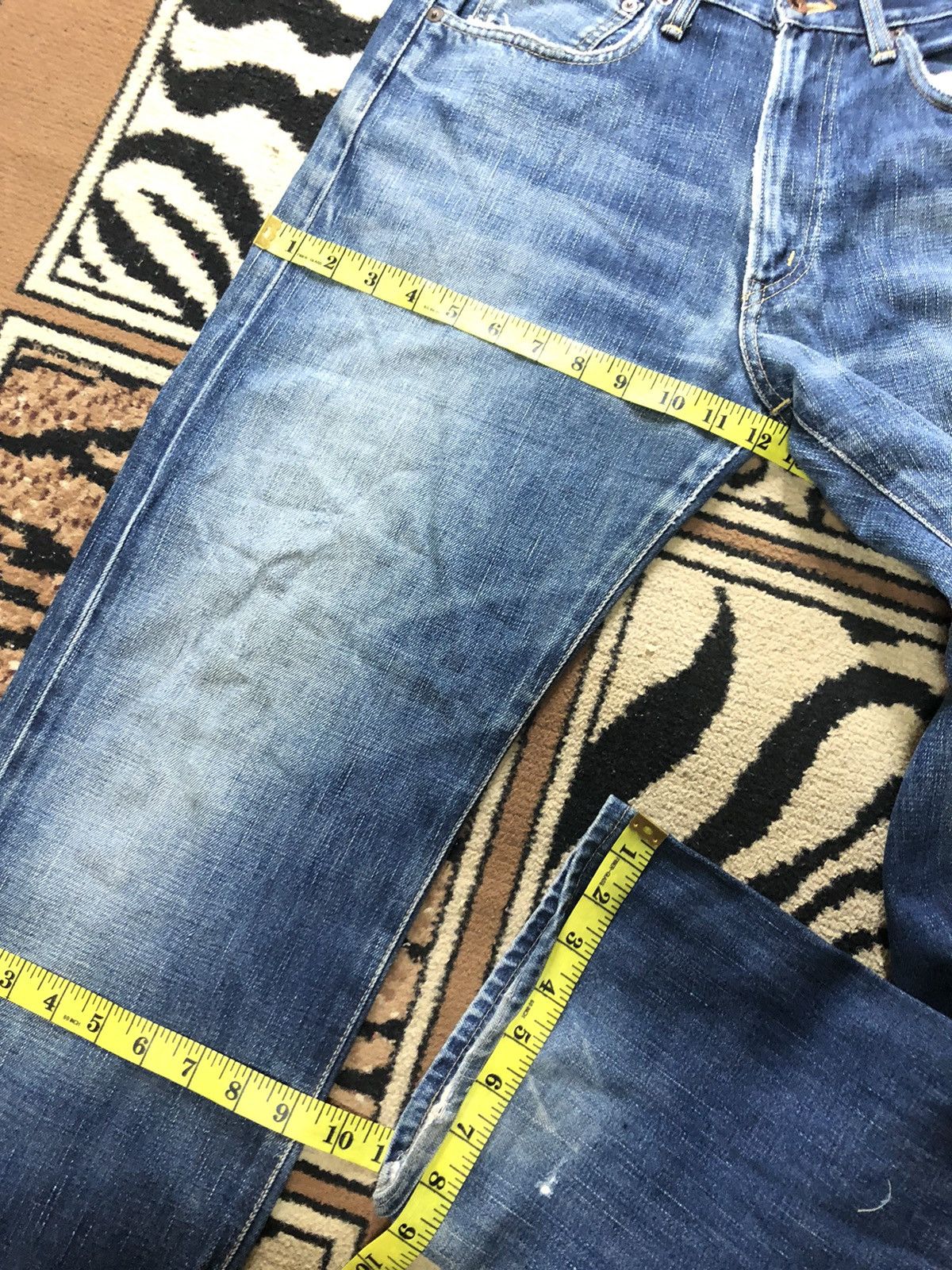 Edwin × Vintage VINTAGE SELVEDGE EDWIN 505x BLUE WASH DISTRESSED DENIM Size US 29 - 18 Thumbnail