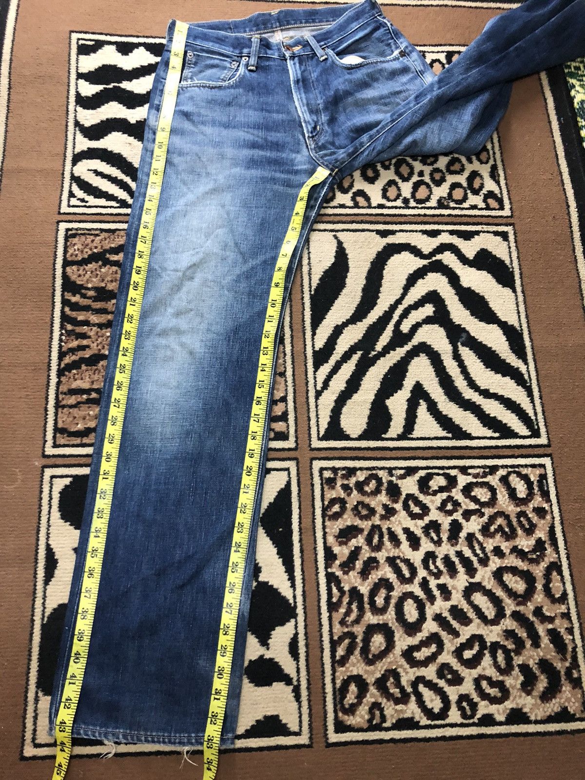 Edwin × Vintage VINTAGE SELVEDGE EDWIN 505x BLUE WASH DISTRESSED DENIM Size US 29 - 17 Thumbnail