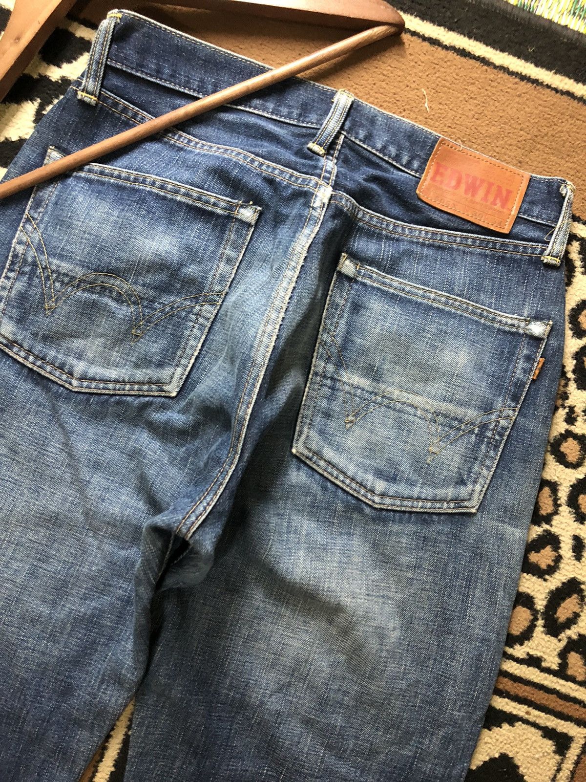 Edwin × Vintage VINTAGE SELVEDGE EDWIN 505x BLUE WASH DISTRESSED DENIM Size US 29 - 10 Thumbnail