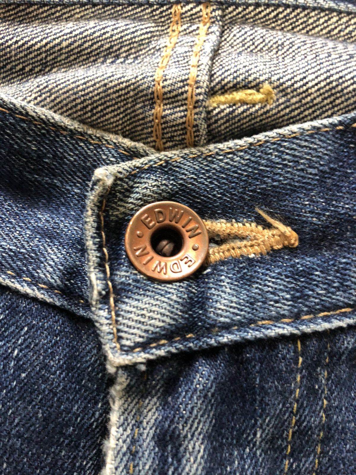 Edwin × Vintage VINTAGE SELVEDGE EDWIN 505x BLUE WASH DISTRESSED DENIM Size US 29 - 5 Thumbnail