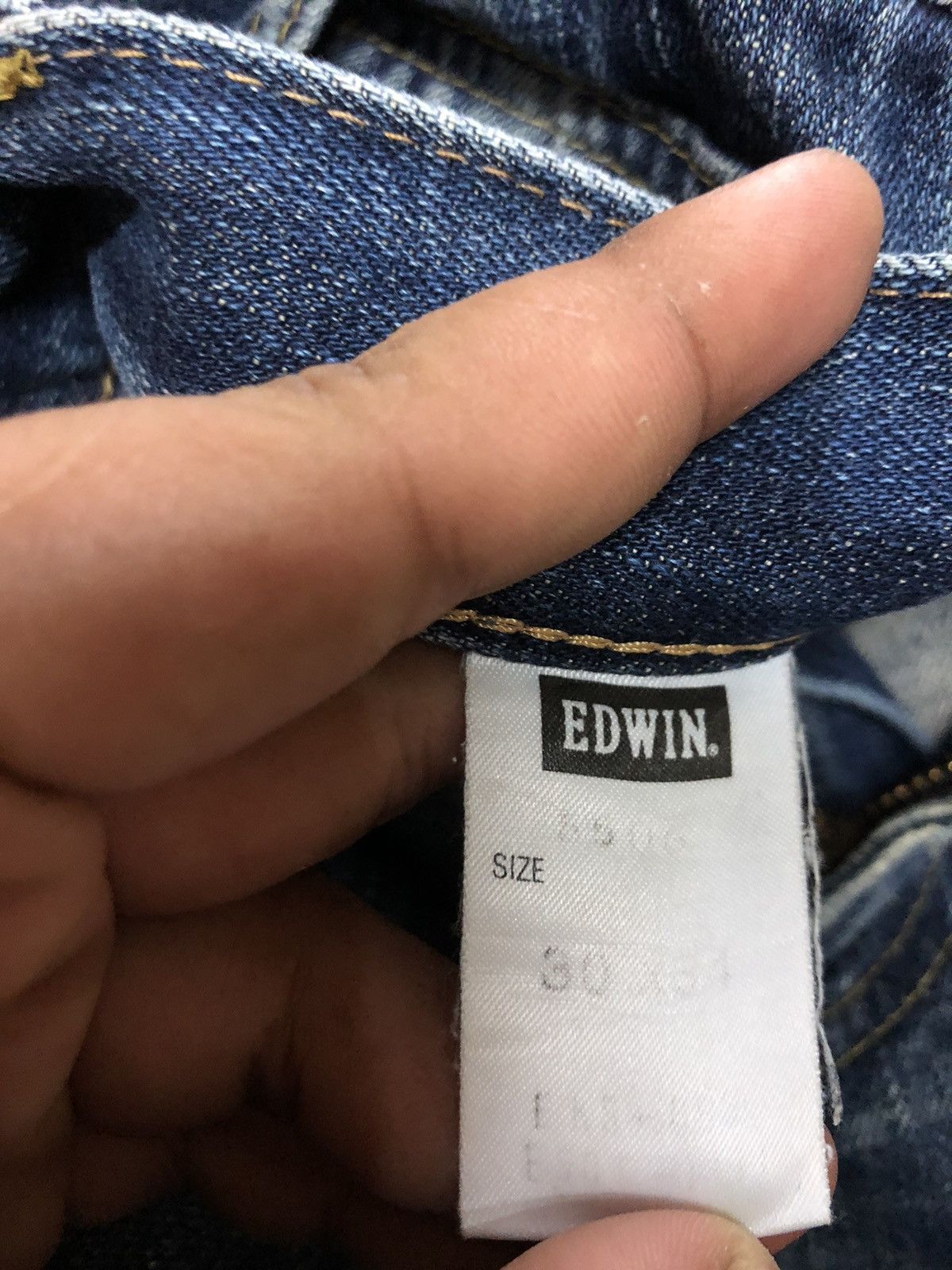 Edwin × Vintage VINTAGE SELVEDGE EDWIN 505x BLUE WASH DISTRESSED DENIM Size US 29 - 7 Thumbnail
