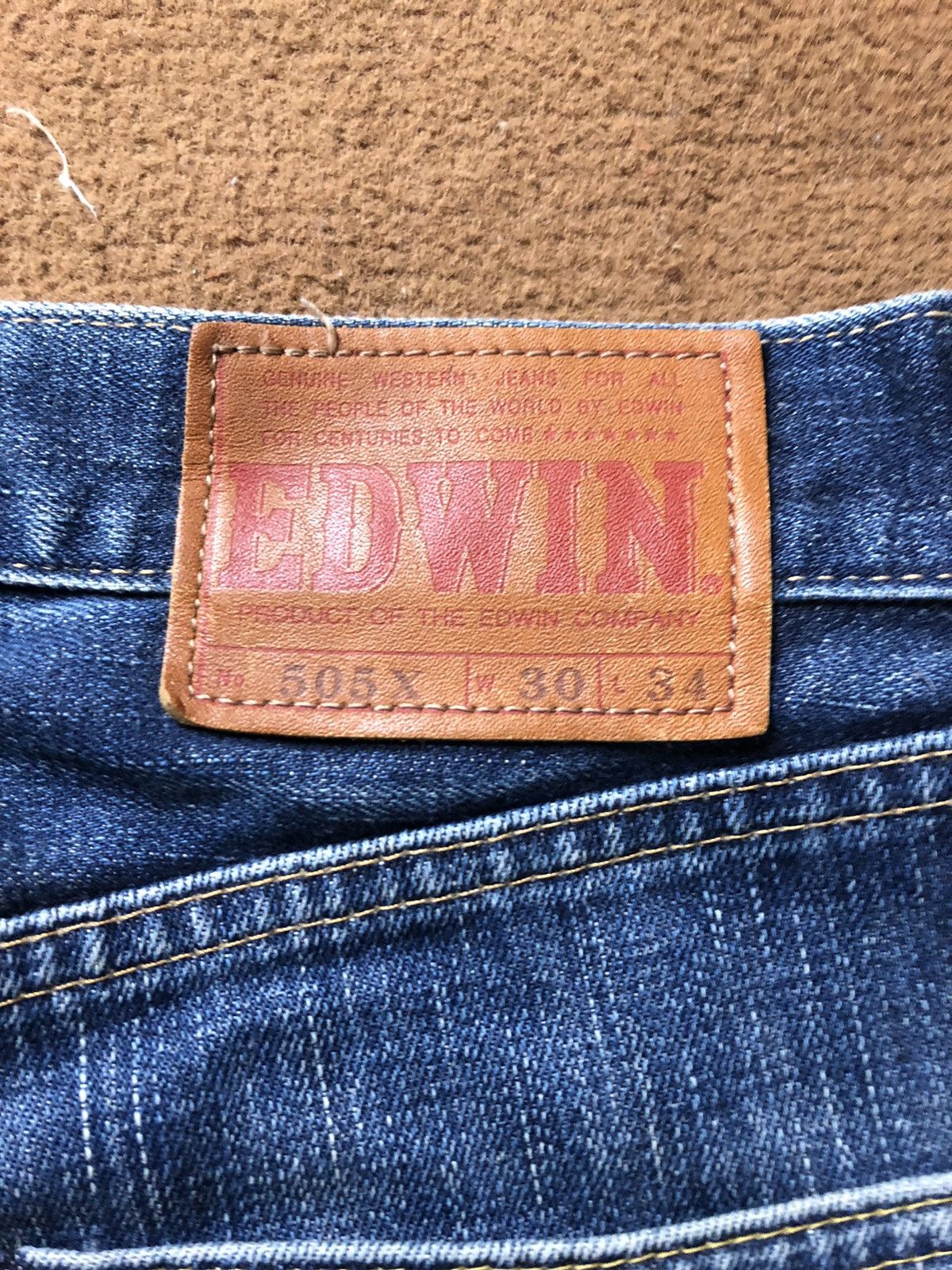 Edwin × Vintage VINTAGE SELVEDGE EDWIN 505x BLUE WASH DISTRESSED DENIM Size US 29 - 12 Thumbnail