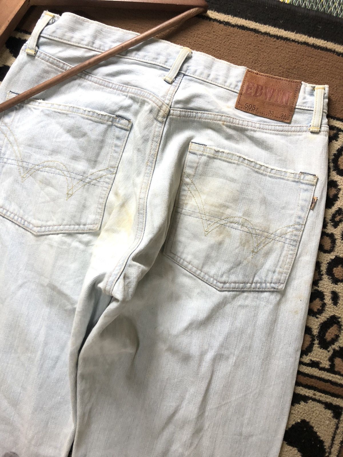 Edwin × Salvage × Vintage VINTAGE SELVEDGE EDWIN 505z LIGHT BLUE WASH DENIM Size US 33 - 11 Thumbnail