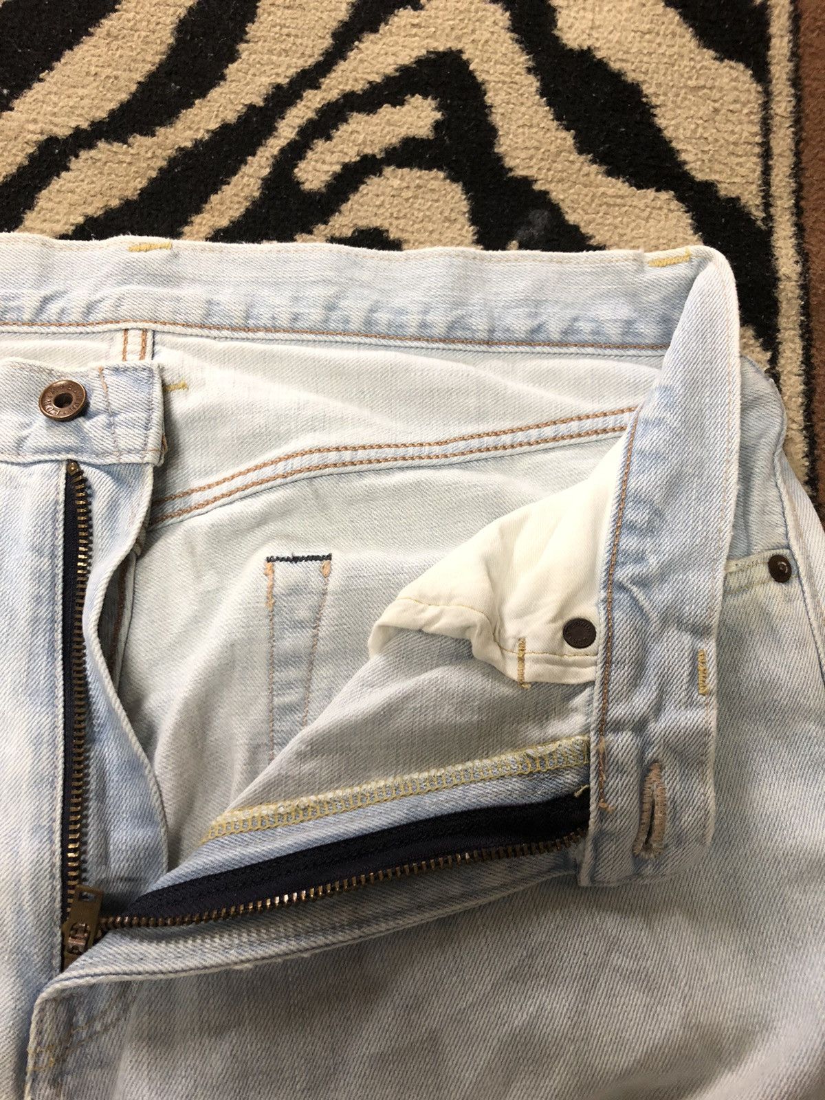 Edwin × Salvage × Vintage VINTAGE SELVEDGE EDWIN 505z LIGHT BLUE WASH DENIM Size US 33 - 7 Thumbnail
