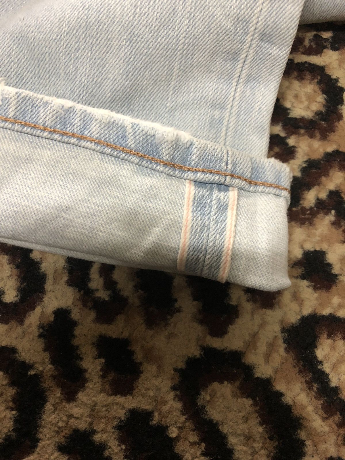 Edwin × Salvage × Vintage VINTAGE SELVEDGE EDWIN 505z LIGHT BLUE WASH DENIM Size US 33 - 2 Thumbnail