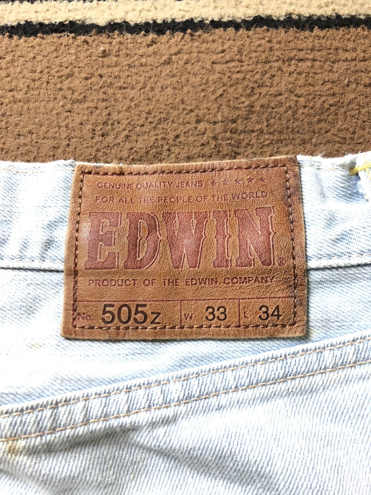 Edwin × Salvage × Vintage VINTAGE SELVEDGE EDWIN 505z LIGHT BLUE WASH DENIM Size US 33 - 13 Thumbnail