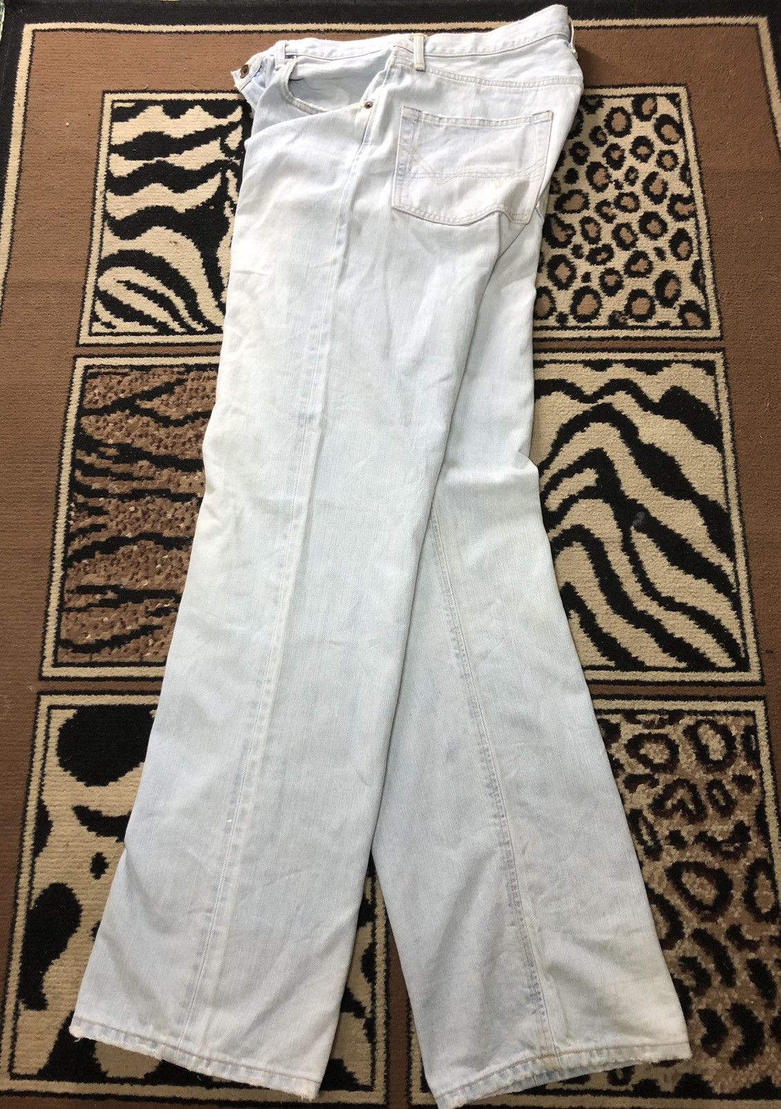 Edwin × Salvage × Vintage VINTAGE SELVEDGE EDWIN 505z LIGHT BLUE WASH DENIM Size US 33 - 14 Thumbnail