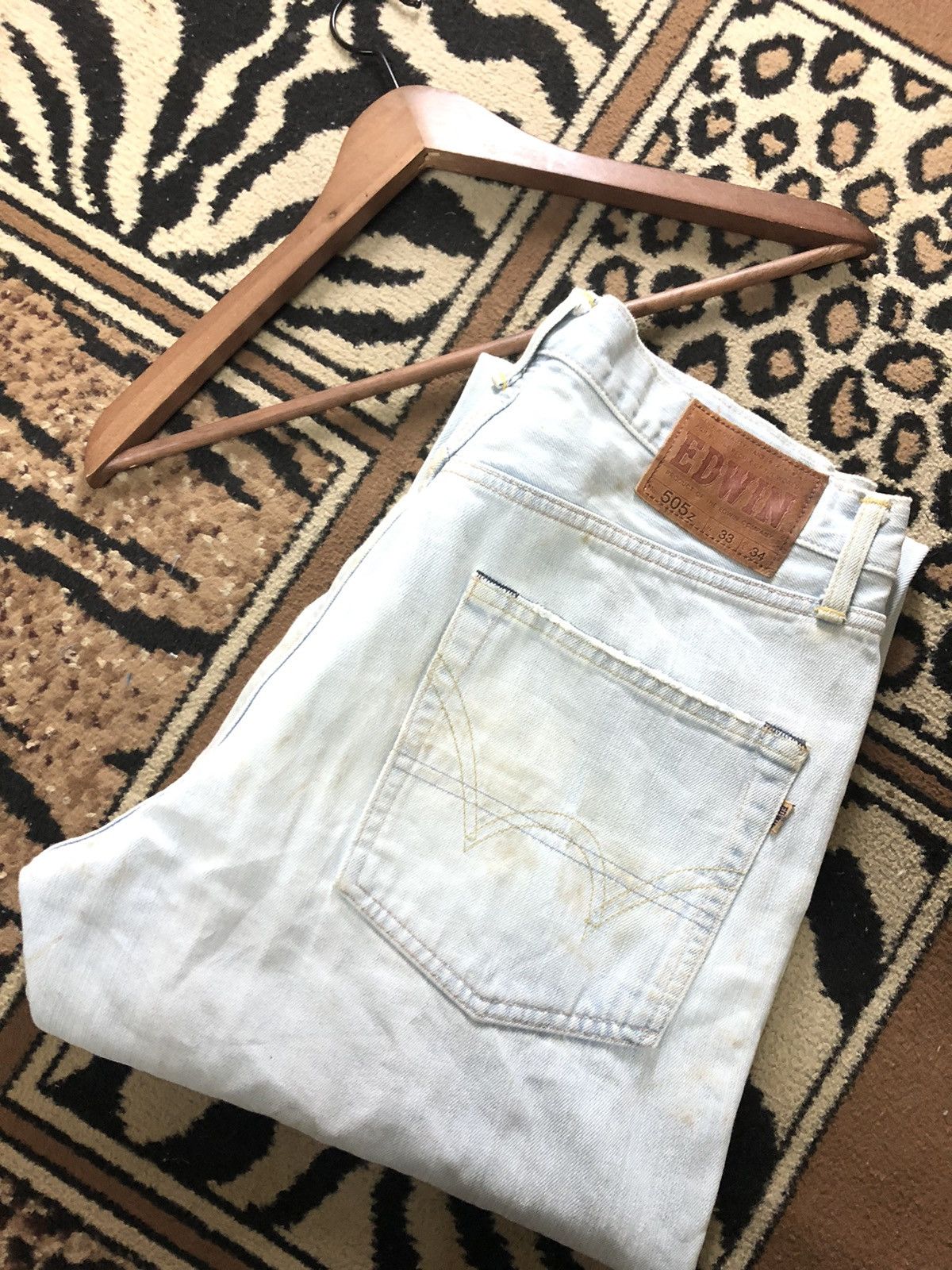 Edwin × Salvage × Vintage VINTAGE SELVEDGE EDWIN 505z LIGHT BLUE WASH DENIM Size US 33 - 18 Thumbnail