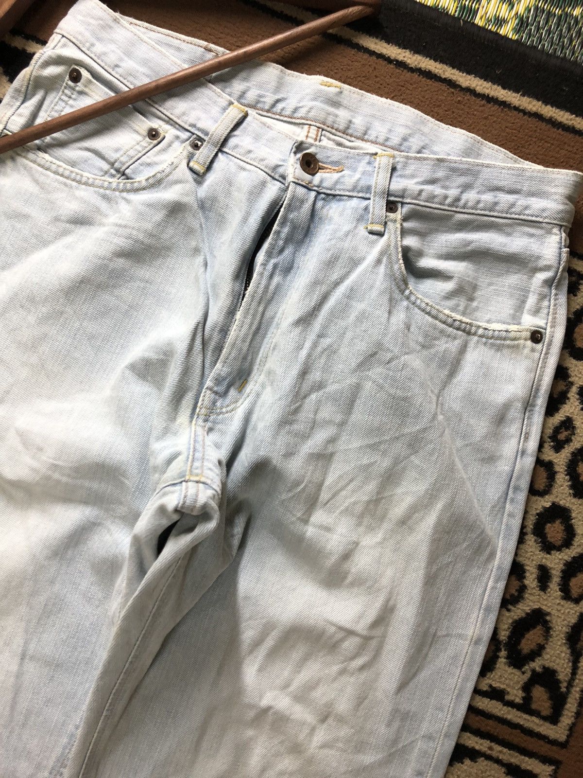 Edwin × Salvage × Vintage VINTAGE SELVEDGE EDWIN 505z LIGHT BLUE WASH DENIM Size US 33 - 4 Thumbnail